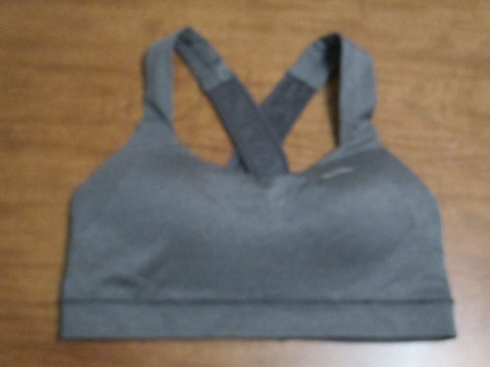 BROOKS F18 STYLE CROSS BACK GRAY RUNNING SPORTS BRA SIZE SMALL